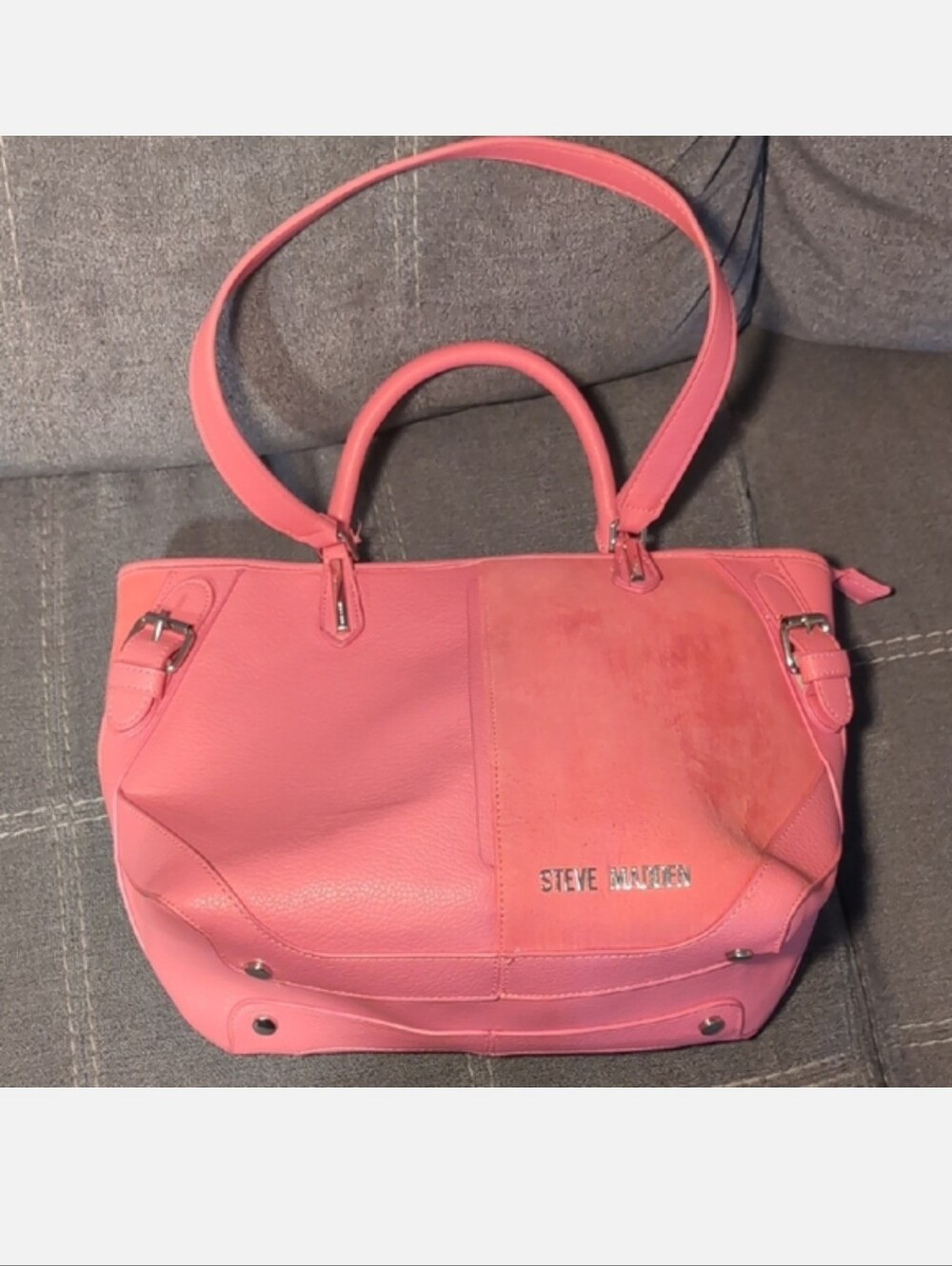 Steve Madden Raspberry Bleticia Tote Shoulder Bag Pink EUC